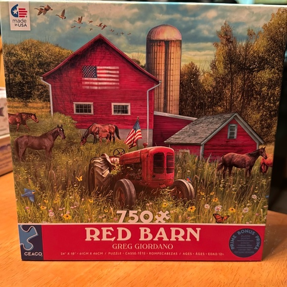 CEACO 750 piece puzzle Greg Giordano - Red Barn - Picture 1 of 4